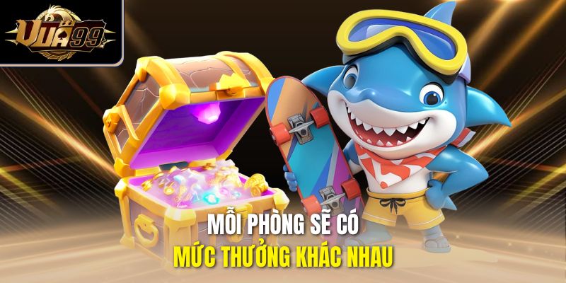 Mỗi phòng sẽ có mức thưởng khác nhau